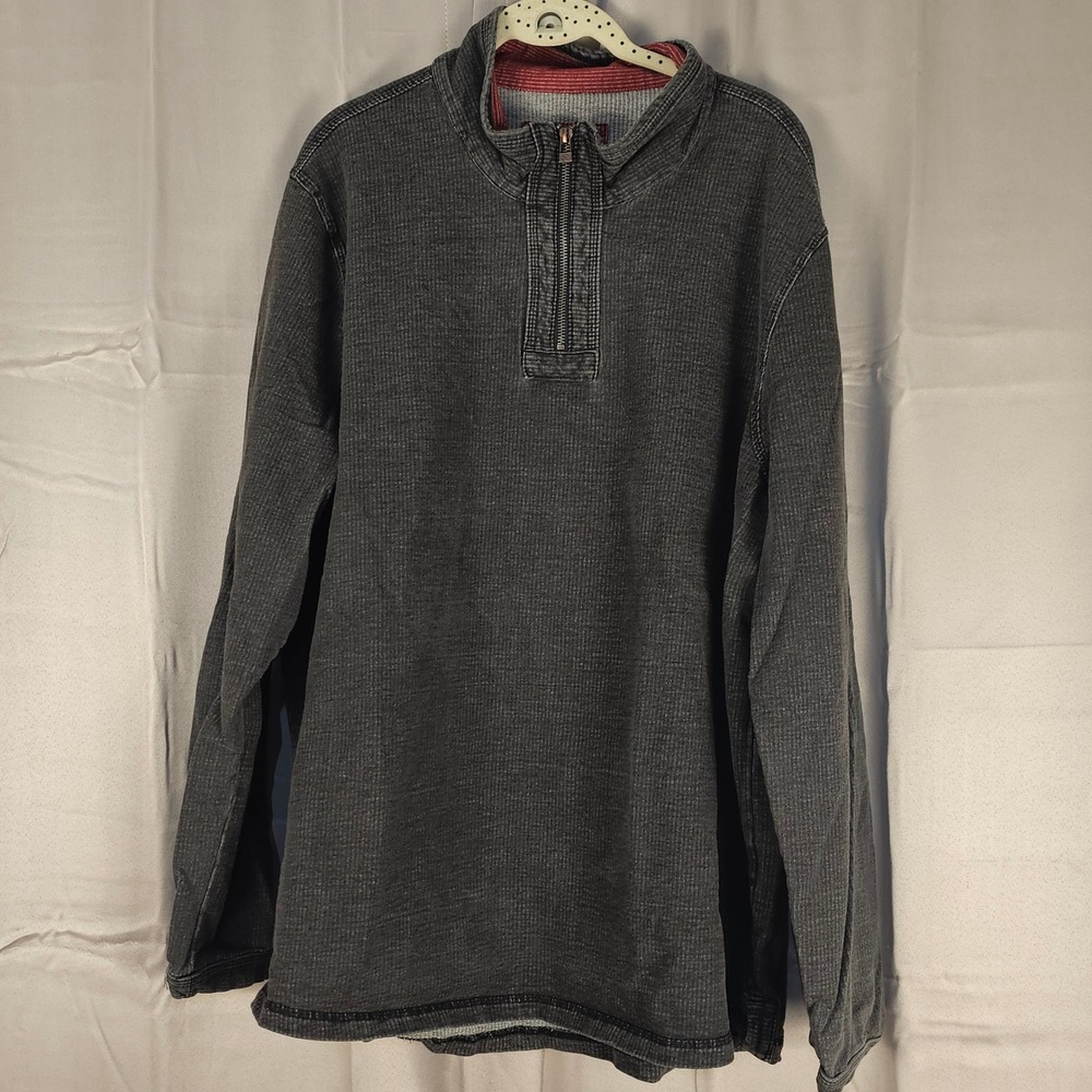 Carbon2Cobalt Mens Gray 1/4 Zip Pullover Sweater XL